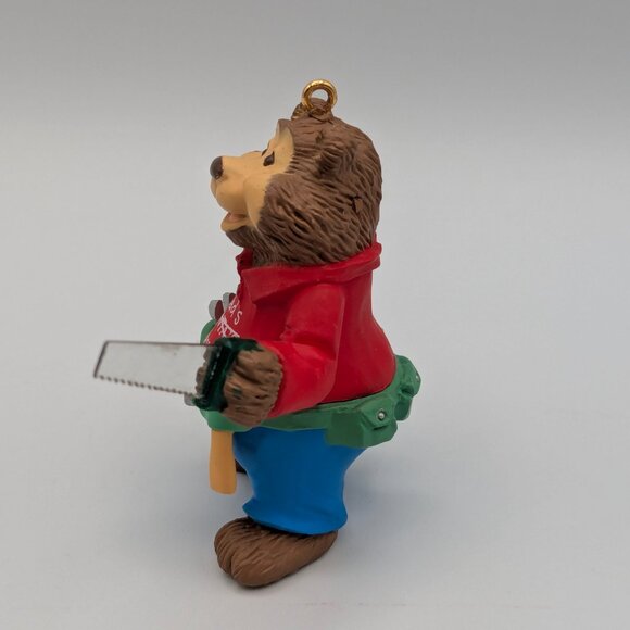 Hallmark Keepsake Dad Bear Ornament 1993 Toolbelt Dad/Santa's Workshop Theme - Picture 6 of 11